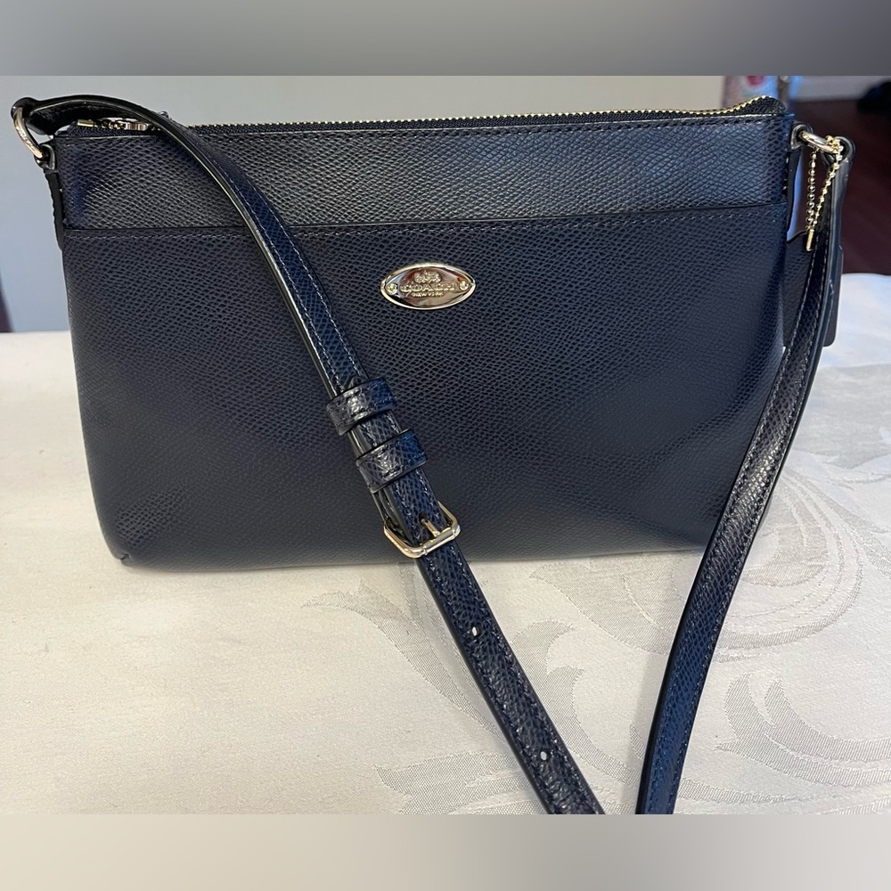 Coach Leather Crossbody Purse Dark Navy NEW